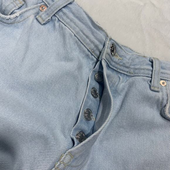 We The Free Jeans Maggie Mid Rise 26 Light Wash Straight Distressed Button Fly - Picture 9 of 16